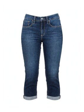 Silver Jeans Women's Curvy High Capri Jeans Dark Blue 4 NWT